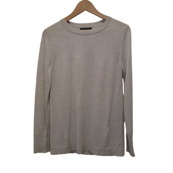 Banana Republic 100% Extra Fine Merino Wool Crewneck Preppy Gray Sweater Men's S - Picture 1 of 8